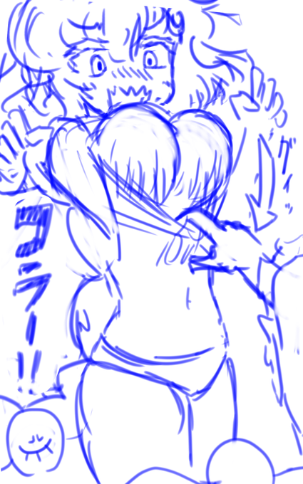 @polyhedron12 続くんじゃ。
こいしちゃんにイタズラするラフ～ 