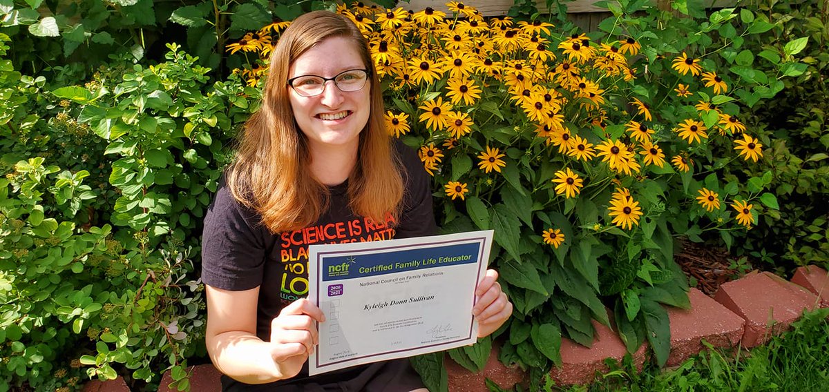 SullivanKyleigh's tweet photo. It's official! I'm no longer provisional- I'm a full-fledged Certified Family Life Educator! #Committed2MOFamilies #ExtendMU #MUWCR #NCFR #CFLE https://t.co/MjirDeW7oC