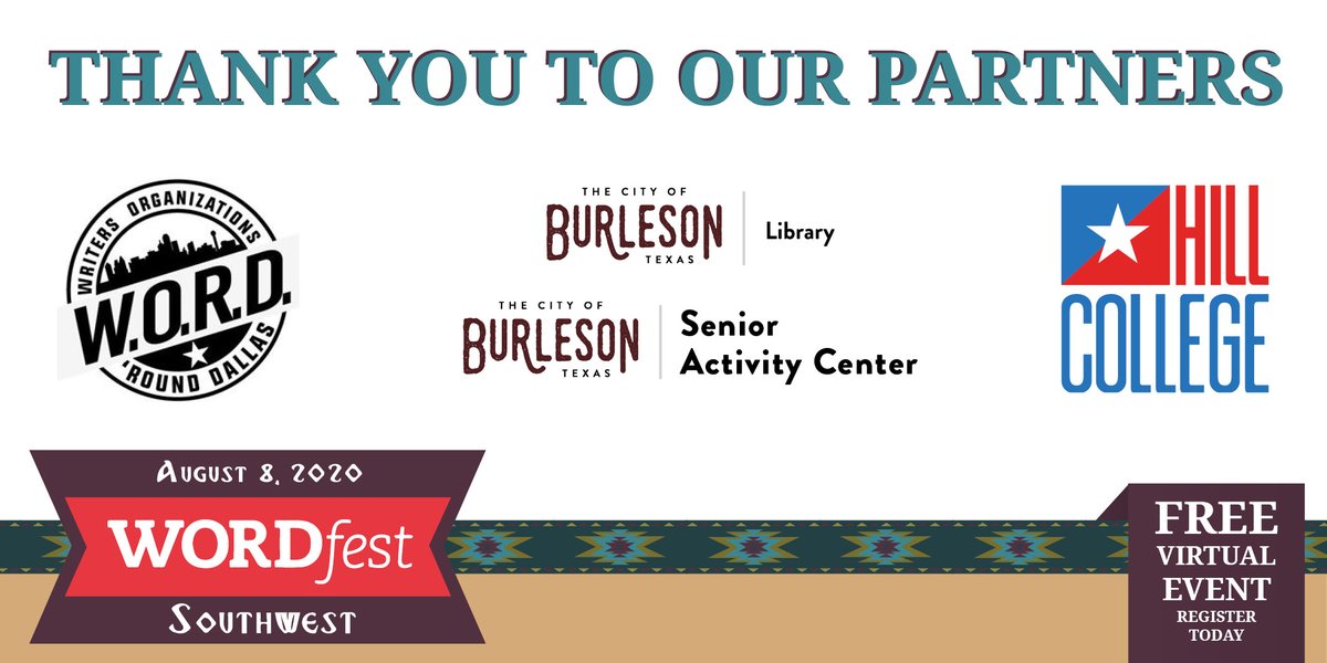 CityofBurleson's tweet photo. As you can imagine, it takes a lot of planning and effort to pull off an event like #WORDfestSW. We are grateful to be part of such a dedicated team that loves and supports #writers! THANKS @HillCollege and @dfwWORDwriters
https://t.co/edBAjMRa08
#HillCollege #WfSW2020 https://t.co/nKfRumUcyB
