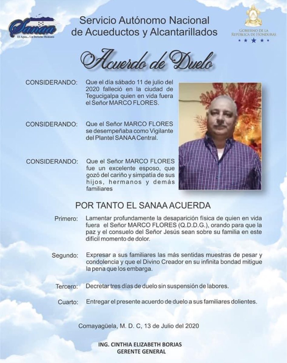 SANAAHN's tweet photo. El Servicio Autónomo Nacional de Acueductos y Alcantarillado (SANAA), lamenta profundamente el fallecimiento de los compañeros. Q.D.D.G.🙏 https://t.co/2gsRYxh0n8