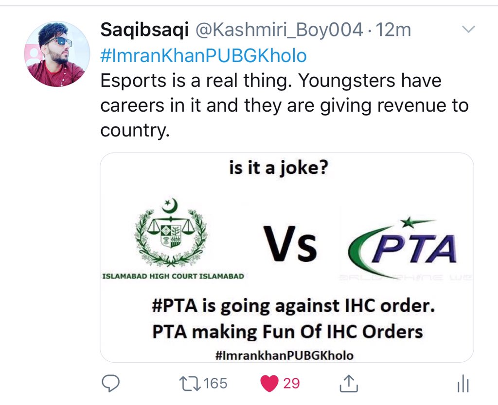 Kashmiri_Boy004's tweet photo. @TTPwMAK @_Mansoor_Ali PTI came into power because of Youth, these young people still support Imran Khan and are the core strength of his party, if you don’t take this matter seriously you gonna lose a massive amount of following Mr Prime Minister #ImranKhanPUBGKholo Raise Our Voice sir https://t.co/2NLiZWHNf5