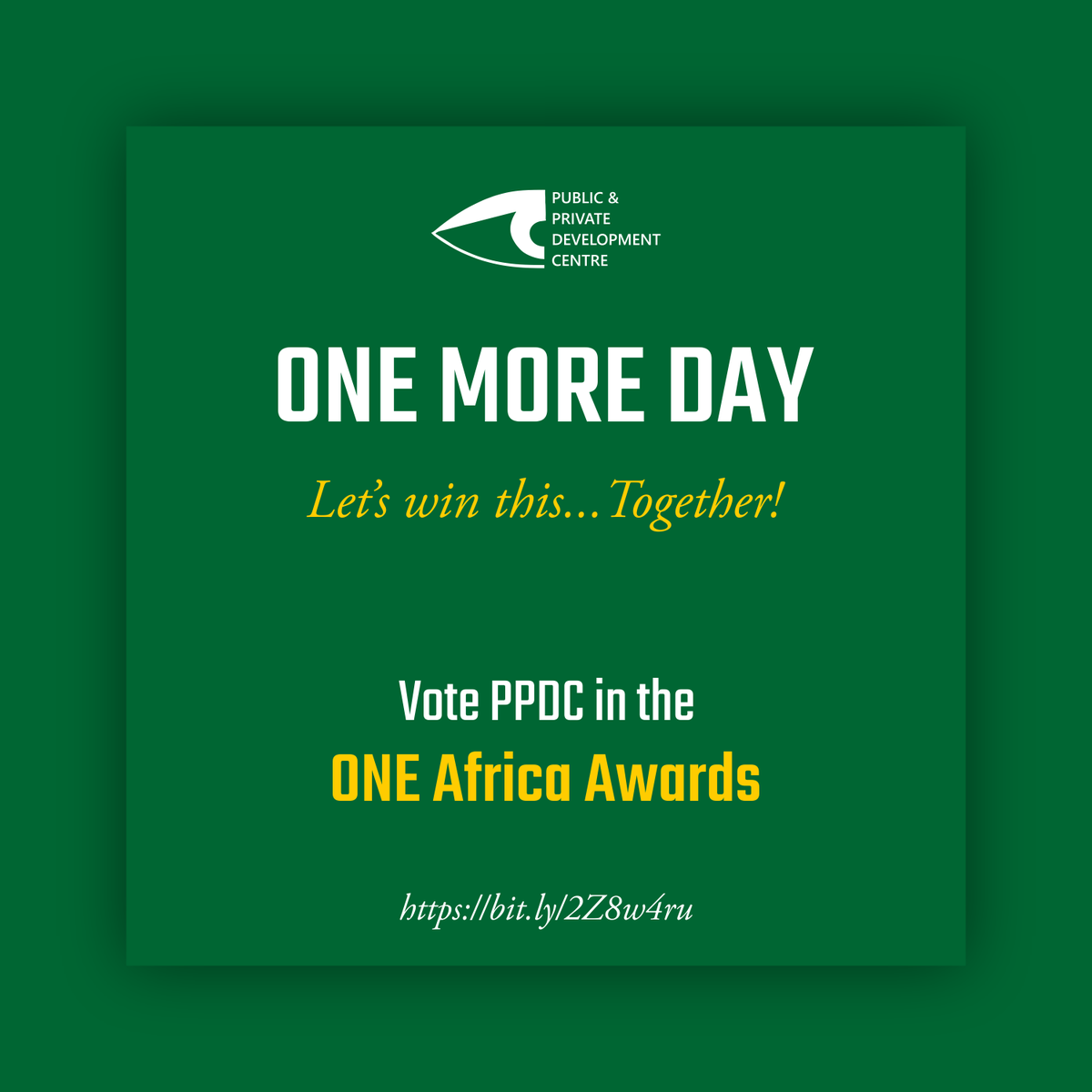PPDC_ng's tweet photo. ONE DAY TO GO! If your vote didnβt count before now it counts! Winning this award will inevitably enhance our capacity to do more work in ensuring that quality healthcare, education, and WASH are provided to as many Nigerians as possible, let's win this together. #VOTEPPDC https://t.co/STSY95ElFP