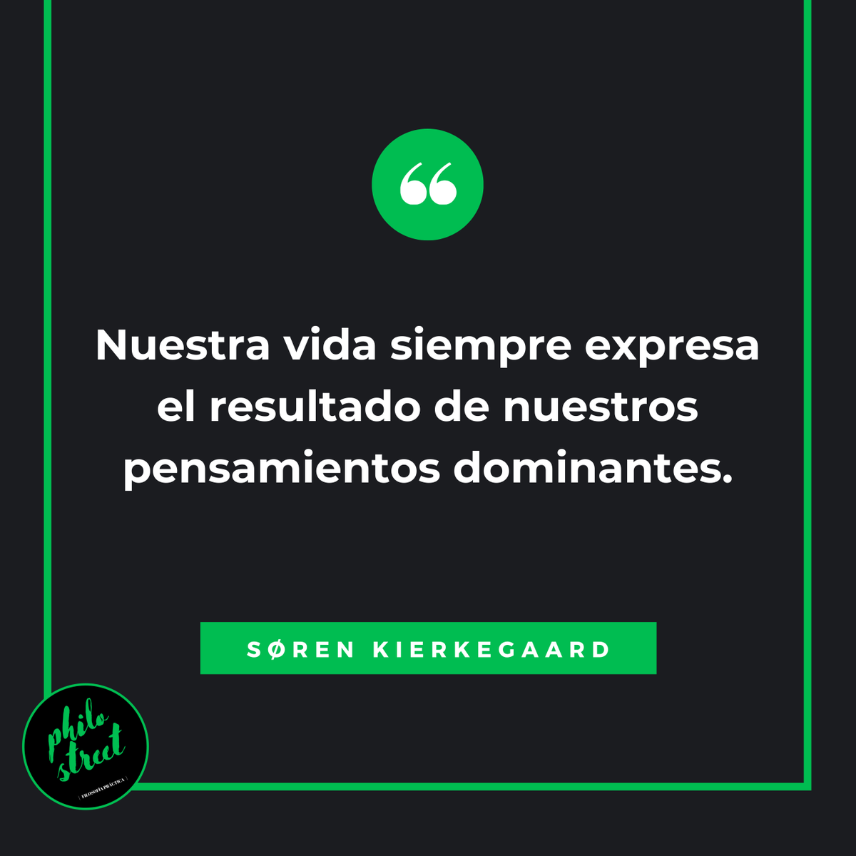 philosophystret's tweet photo. Nuestra vida siempre expresa el resultado de nuestros pensamientos dominantes.
Søren Kierkegaard
#philosophystreetquotes #philosophystreet #quotes #filosofía #citasfilosoficas #filosofia #kierkegaard #sorenkierkegard #pensamiento #existencialismo https://t.co/912KXDNCcm