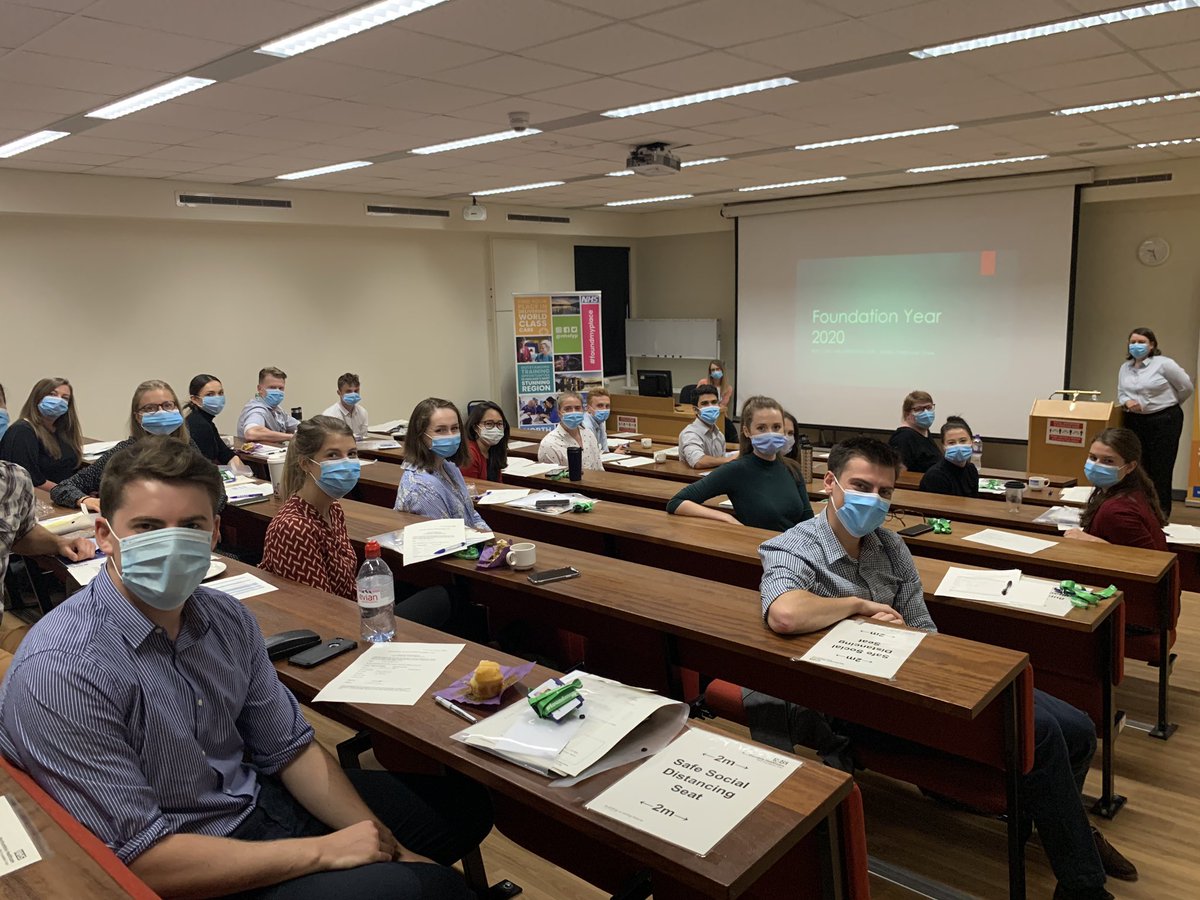 cowie_erika's tweet photo. First half of our new Foundation doctors being safely inducted! Welcome to Northumbria! 2nd half arrive tomorrow! @NorthumbriaNHS @MADEinHEENE @nhsfyp @AutonRuth #doctorsinduction #postgrademedicaleducation #StaySafe https://t.co/Up6JlR5rEF