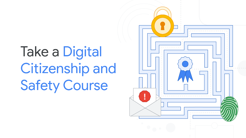 GoogleForEdu's tweet photo. In this training course, learn about the benefits of teaching your students online safety skills. Plus, learn about ways to create safe and positive learning experiences: https://t.co/9ylyXOwZKL. #DigCit https://t.co/6mjxUhZKCL