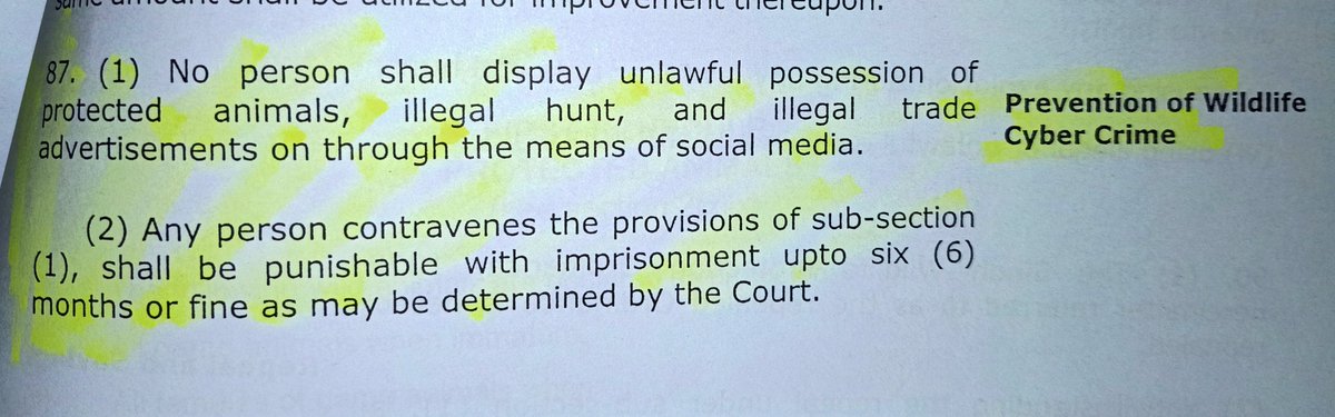 JavedMahar7's tweet photo. @BangulKhanMahar @BBhuttoZardari @MuradAliShahPPP One of the important clause addressed by this law is related to unlawful display of illegal hunt &amp; possession of wildlife animals. Old law was silent on this so we faced difficulty but this addresses now. https://t.co/IK9Rl8ZFBA