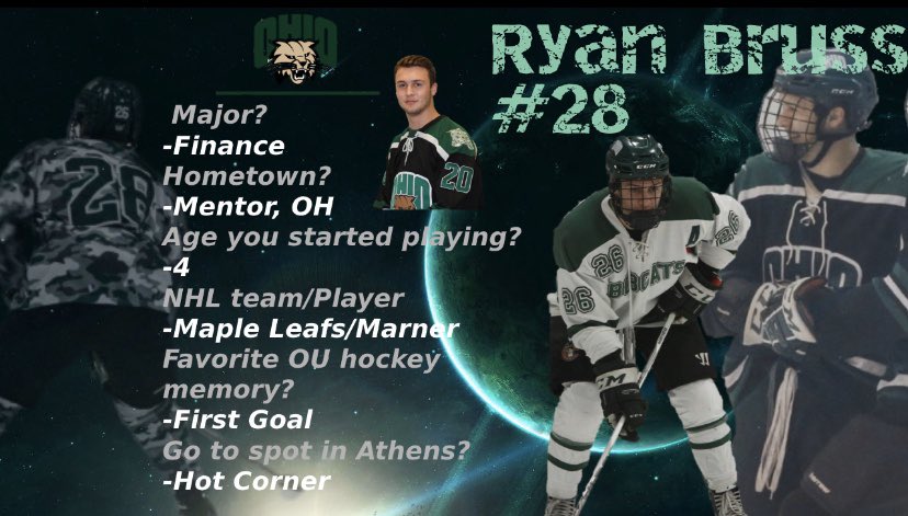 ohiohockeyd2's tweet photo. It’s Monday! Starting the week with a 

“Get to know a Bobcat”

This week I got the chance to talk to the leading goal scorer last season, Junior Ryan Bruss! Ryan is a large part of the offense for the bobcats and we look forward to watching him play next season! https://t.co/3REL06QXmu