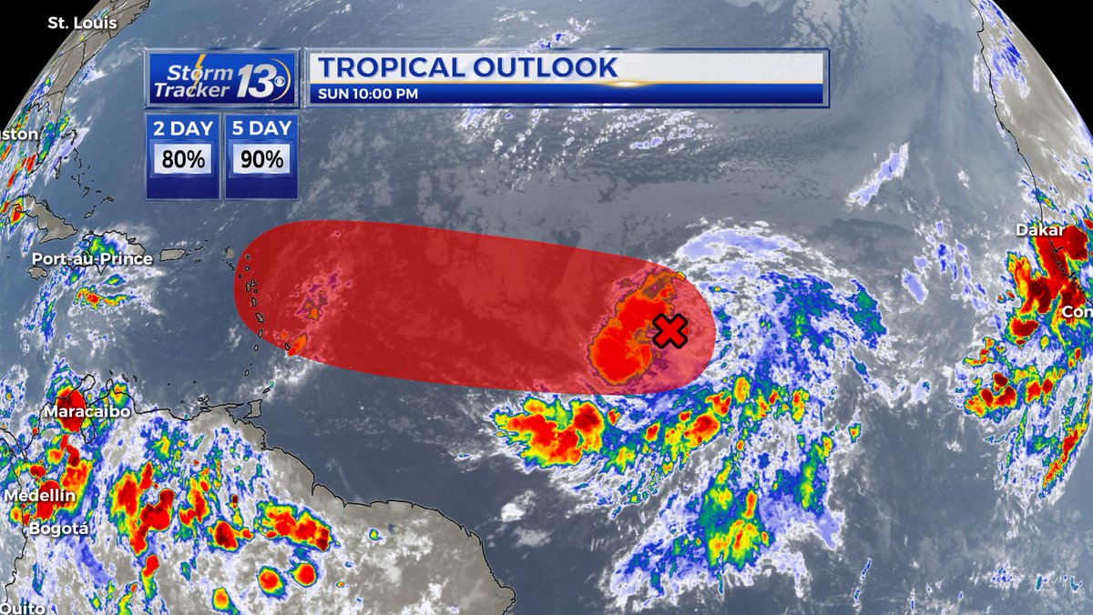 WBTWNews13's tweet photo. WHAT'S NEXT? This tropical wave is moving west and is expected to gain strength over the next few days. https://t.co/eHy2nstwTa https://t.co/HUoU1tt8qf