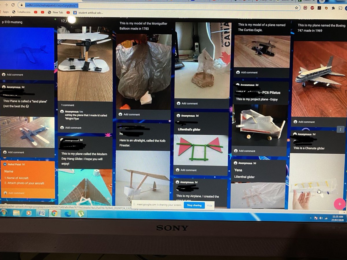 Ms_Patel56's tweet photo. Wrapping up the Flight Unit with #KWLchart #aircraftmuseum #creativedesigns from early to modern aircrafts. @claude_arts @TDSB_ConEd https://t.co/x5udyUlMxc