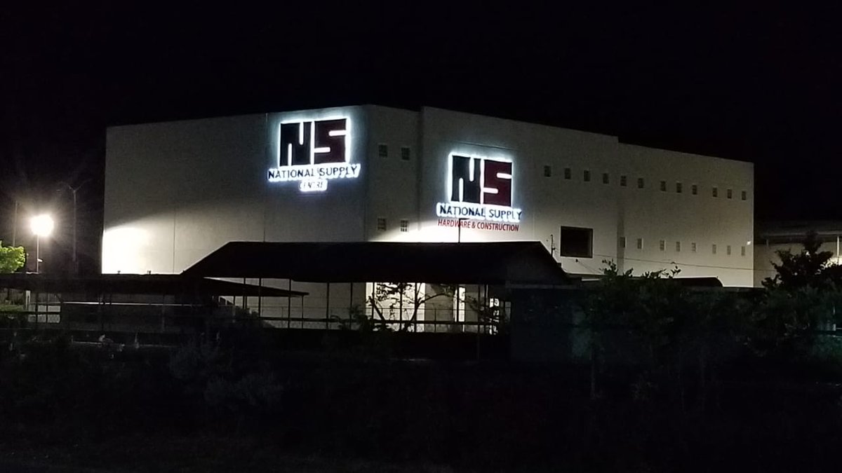 @nationalsupplyjm has a new branch in Montego Bay! #nationalsupply #imageoneja #corporatebranding #outdoorsignage #outdooradvertising #halolit #litsignage #brandsupport #buildingsignage #jamaica #Jamaica