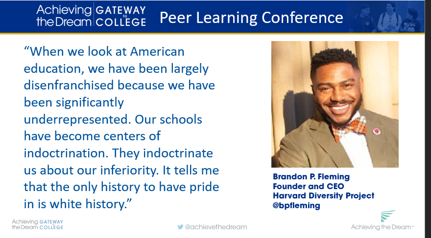 AchieveTheDream's tweet photo. "Representation told me what I had the potential to become because people can't be what they can't see." - @bpfleming, #ATD_GatewayPLC https://t.co/UflQpJ5PiW