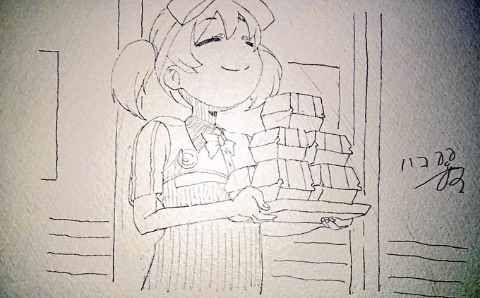 #1日1模写 
#はたらく魔王さま 
