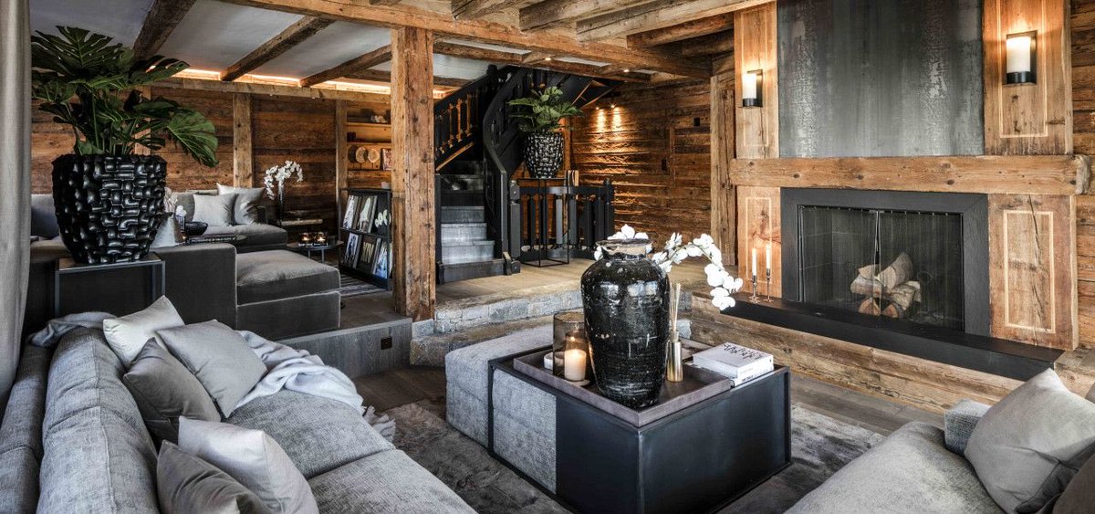inspointerior's tweet image. Stunning wooden ski chalet in Verbier, Switzerland. Interior designed by Eric Kuster #interiordesign