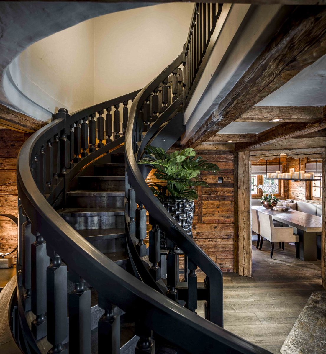 inspointerior's tweet image. Stunning wooden ski chalet in Verbier, Switzerland. Interior designed by Eric Kuster #interiordesign