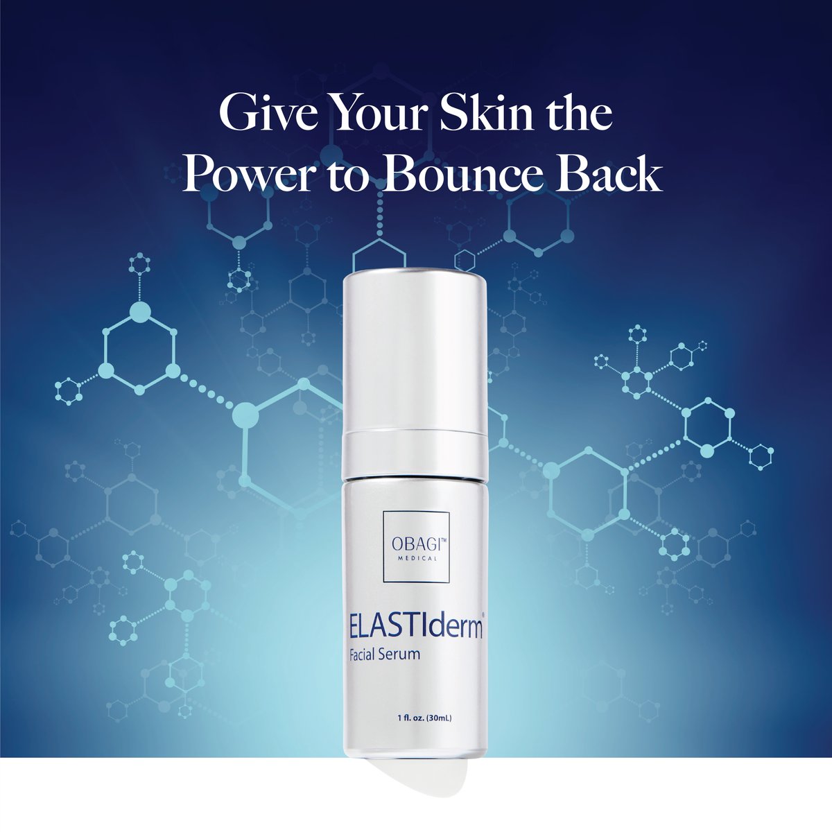 Obagi's tweet photo. Complete the three stages to healthy elastin and Give Your Skin the Power to Bounce Back with ELASTIderm® Facial Serum! #Obagi #ObagiBounceBack https://t.co/ibQvkK7FaI