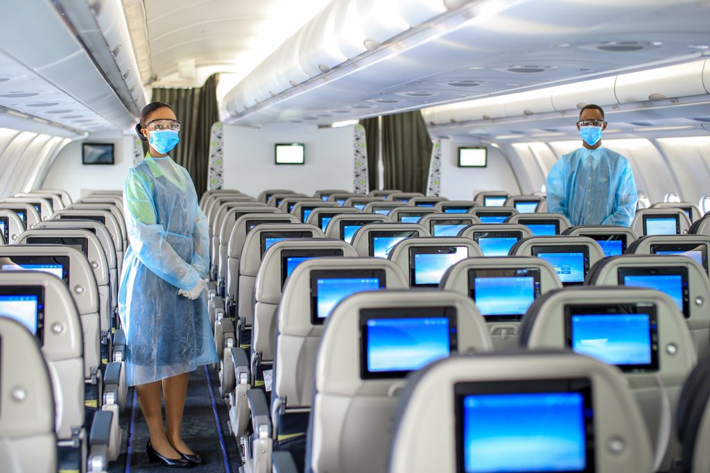 FlyRwandAir's tweet photo. We can't wait to welcome you on board!

Our cabin crew will be wearing Personal Protective Equipment (PPE) and are ready to serve you.

#FlyTheDreamOfAfrica
#FlySafeWithUs https://t.co/e35WeAgNhl