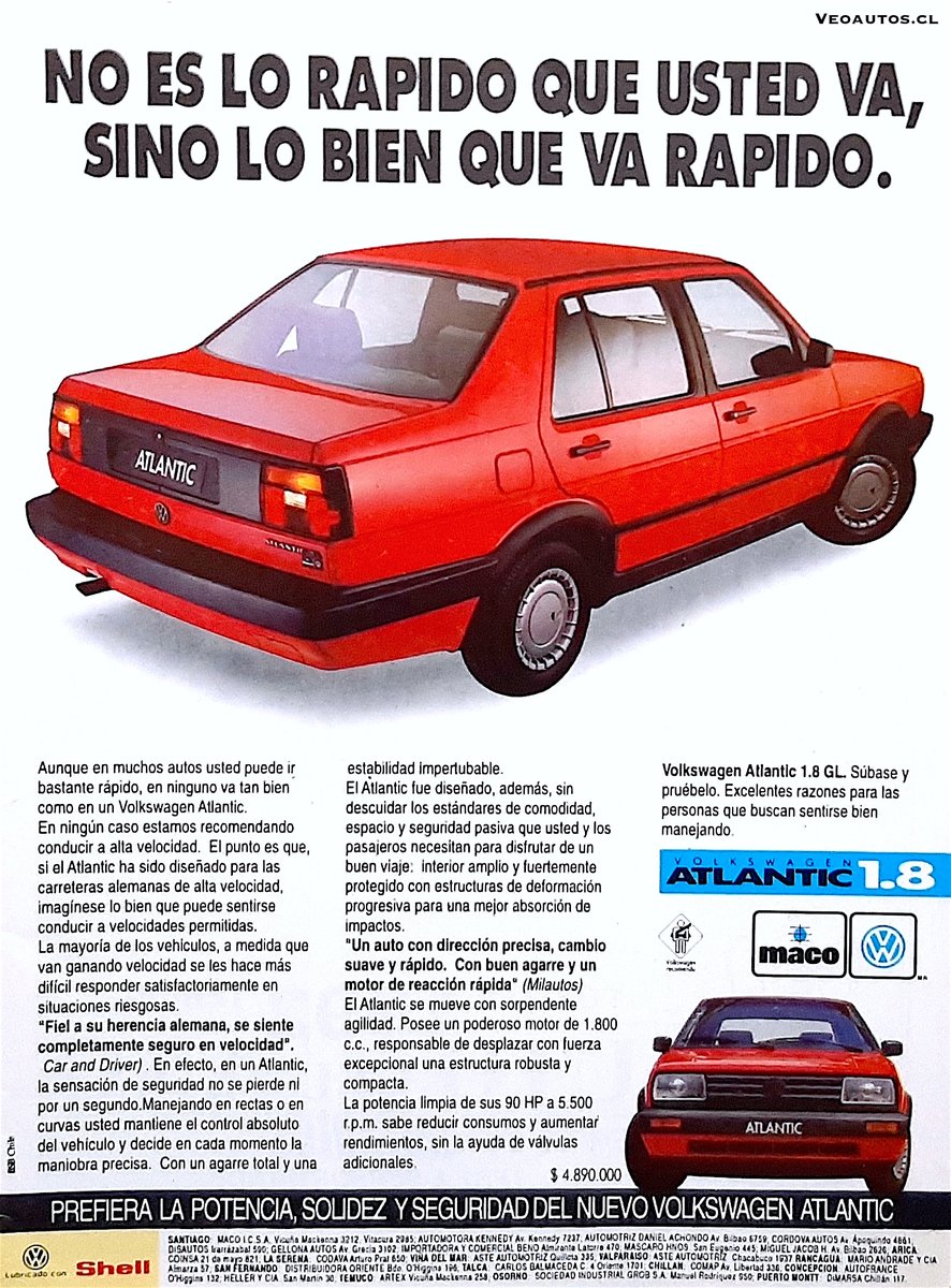 VeoAutos's tweet photo. Volkswagen Atlantic: Publicidad Chile 1992. Ese mismo año será renombrado como Jetta, siendo comercializado en versiones con y sin catalizador.
+ Info https://t.co/4Ee456CSOr
#VW #Volkswagen #VWAtlantic #Atlantic #JettaMK2 @VWChile @addict_car @publichilensis @RiveraNotario https://t.co/q0JNTbytSI