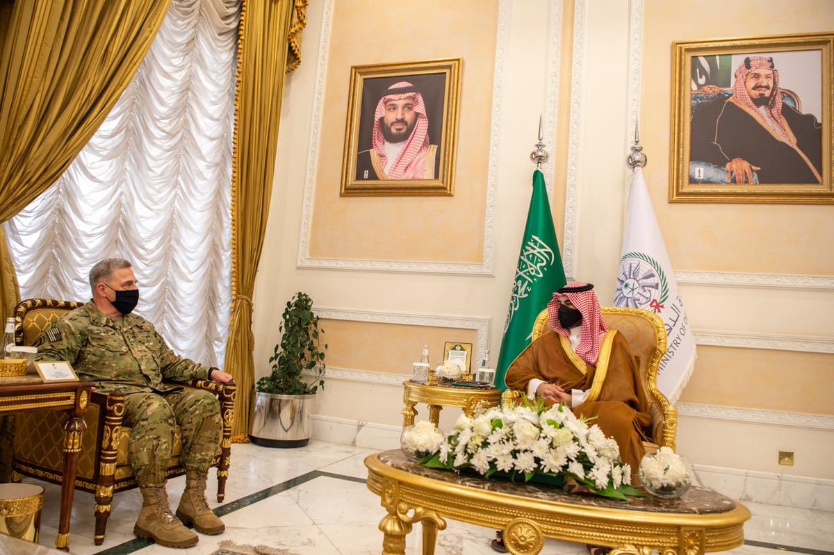 kbsalsaud's tweet photo. Met with the U.S Chairman of the Joint Chiefs of Staff General Mark Milley to confirm our two countries' resolve in securing the region, within the context of our historical partnership with the USA. https://t.co/1lA77vG5j4