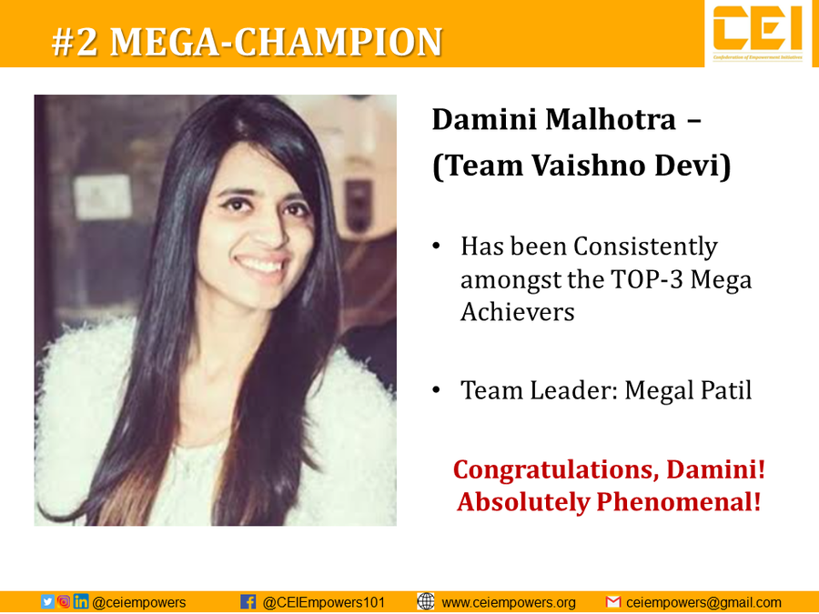 BhaijiShri's tweet photo. Damini Malhotra, our Second Mega-Achiever of #CEI_LiveProject Phase-3 comes from the banking fraternity. A very thorough professional, Damini put all her skills to use and ensured that none of the tribals who are suffering due to lockdown and cyclone, go hungry even for a day. https://t.co/FYeuQUo0Hk