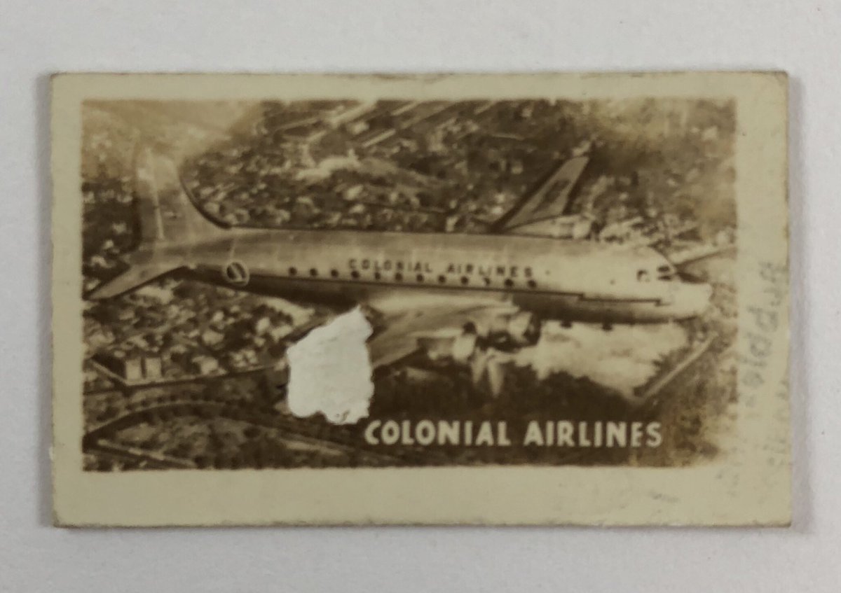 FritschCards's tweet photo. Card of the Day: 1948 Topps Magic Photos Aviation Pioneers #1 Colonial Airlines https://t.co/1e8Tgpn47H