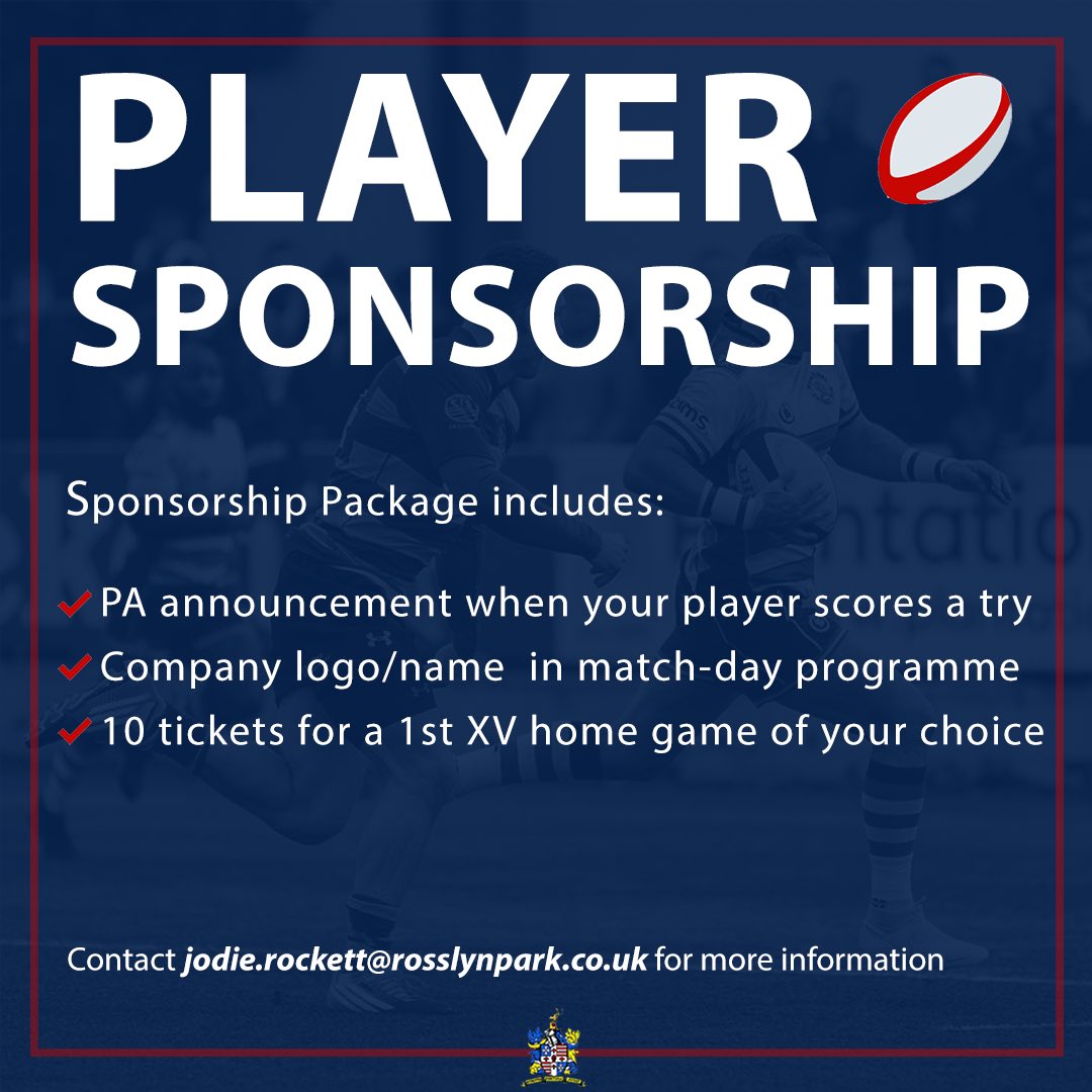 rosslynpark's tweet photo. 🏉 SPONSOR A PLAYER 🏉

With the release of our 2020/21 squad, now is a great time to become a Player Sponsor!  

More details on our website - https://t.co/zAD6hJwLf8

or email jodie.rockett@rosslynpark.co.uk

#OneParkOneClub https://t.co/HzM7JFSN01