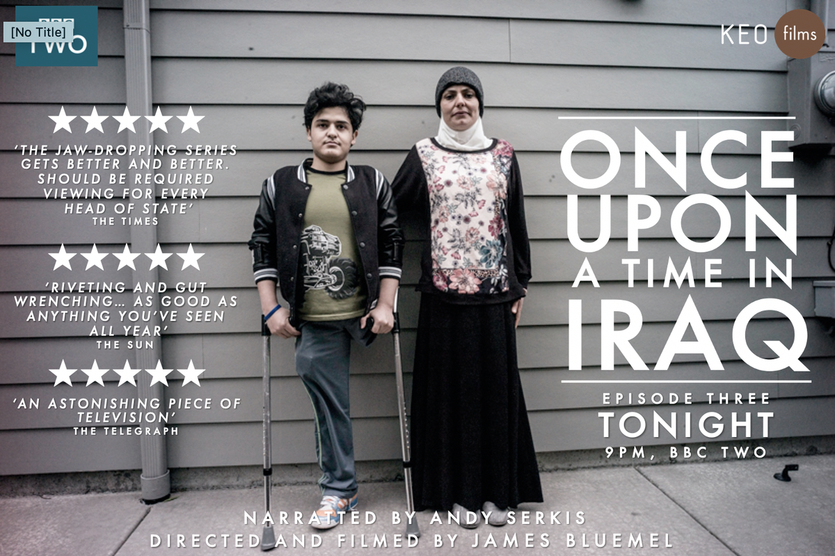 envypost's tweet photo. 'Once Upon a Time in Iraq' episode 3 - The Story of Fallujah, Tonight 9pm on @bbctwo.
Nidhal Abed a life long resident of Fallujah, talks about the fateful events that changed the lives of her family forever.
#KEOfilms #postedatenvy #onceuponatimeinirag #documentary @keofilms https://t.co/Hx1v97DXyN