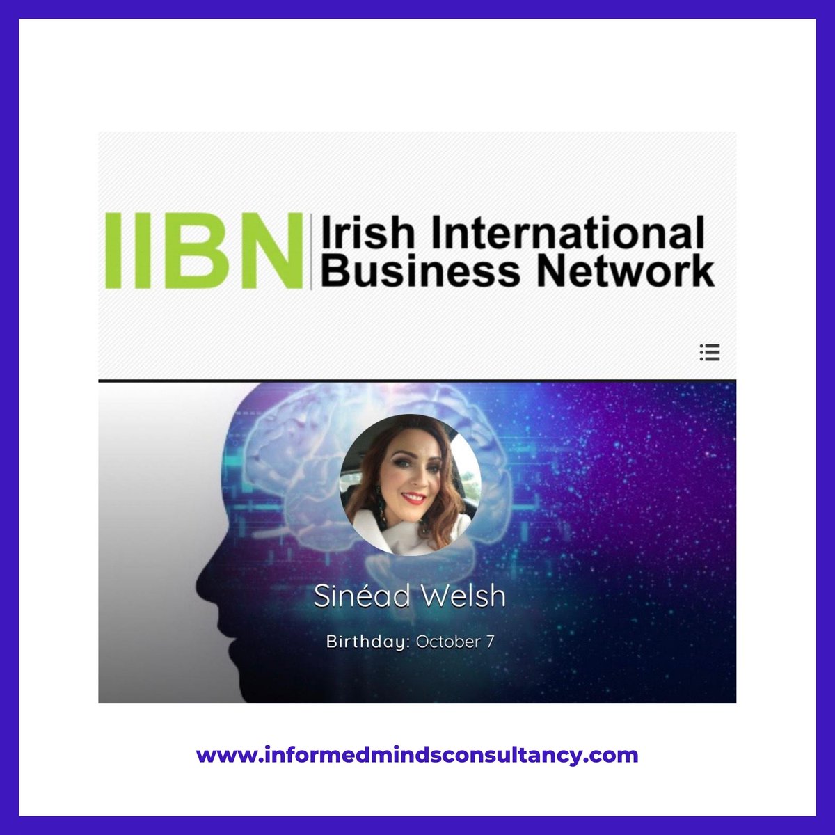 Informed__Minds's tweet photo. We are delighted that our Director Sinead Welsh has been announced as an IIBN Irish International Business Network Member!
Congratulations Sinead!ππΌ
https://t.co/bZrybEhe5N
#InformedMinds #InformedMindsTrainingandConsultancy https://t.co/xNKr4lKkxQ