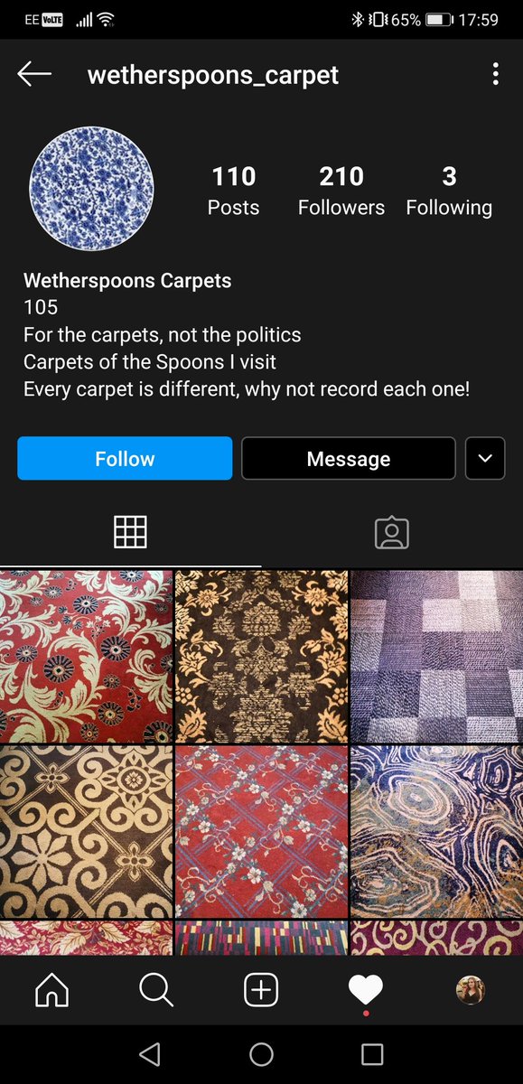 mumslays's tweet photo. I get a like on my Instagram from this account and I was not disappointed 😂  @WeatherspoonsU #weatherspoonscarpets https://t.co/y1YsRiUPs0