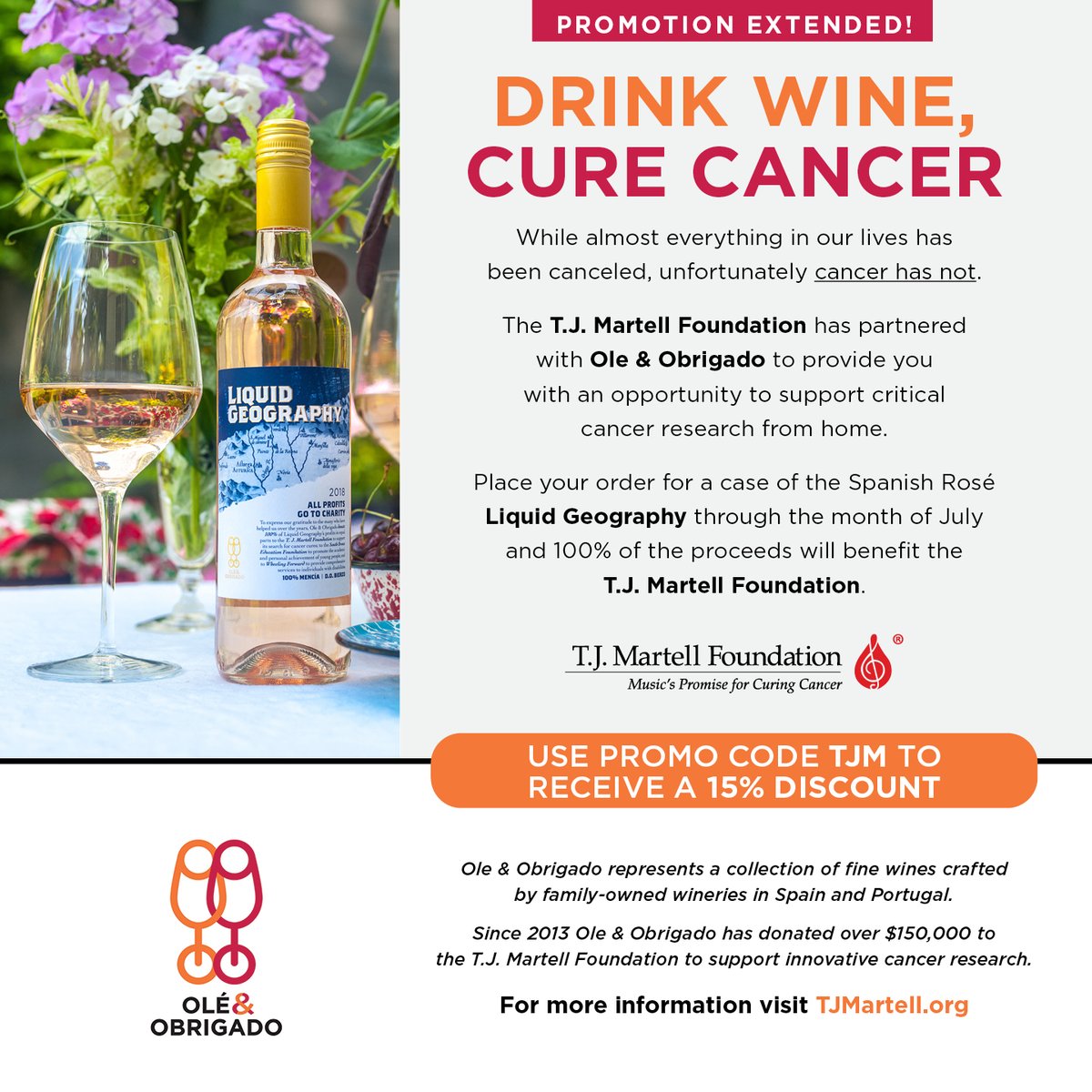 tjmartell's tweet photo. Last week to order! What's better than wine? Wine delivered to your home that benefits our cutting-edge #cancer research! Promo code TJM for 15% off. Many thanks to our supporters @OleObrigado . https://t.co/cyiXliGpy7…/liquid-geography-rosado-2018/533215 #MondayMotivation #wine https://t.co/bm6xERae4Z