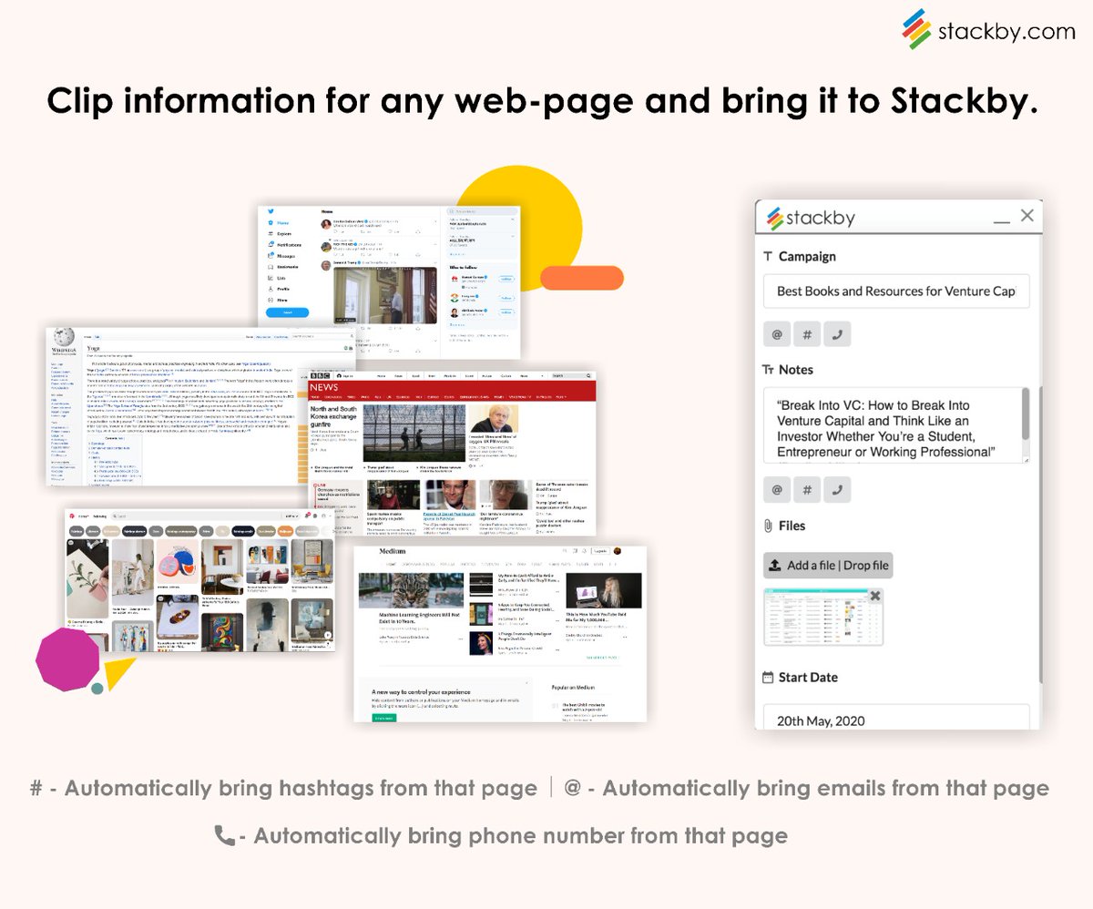 StackbyHQ's tweet photo. Clip information from any webpage  and bring data directly to Stackby. Built-in with 4 cool automation functions. Install here: https://t.co/LMYSAqMhKQ #webclipper #chromeextension #productivity #nocode https://t.co/xmMrqE92h6