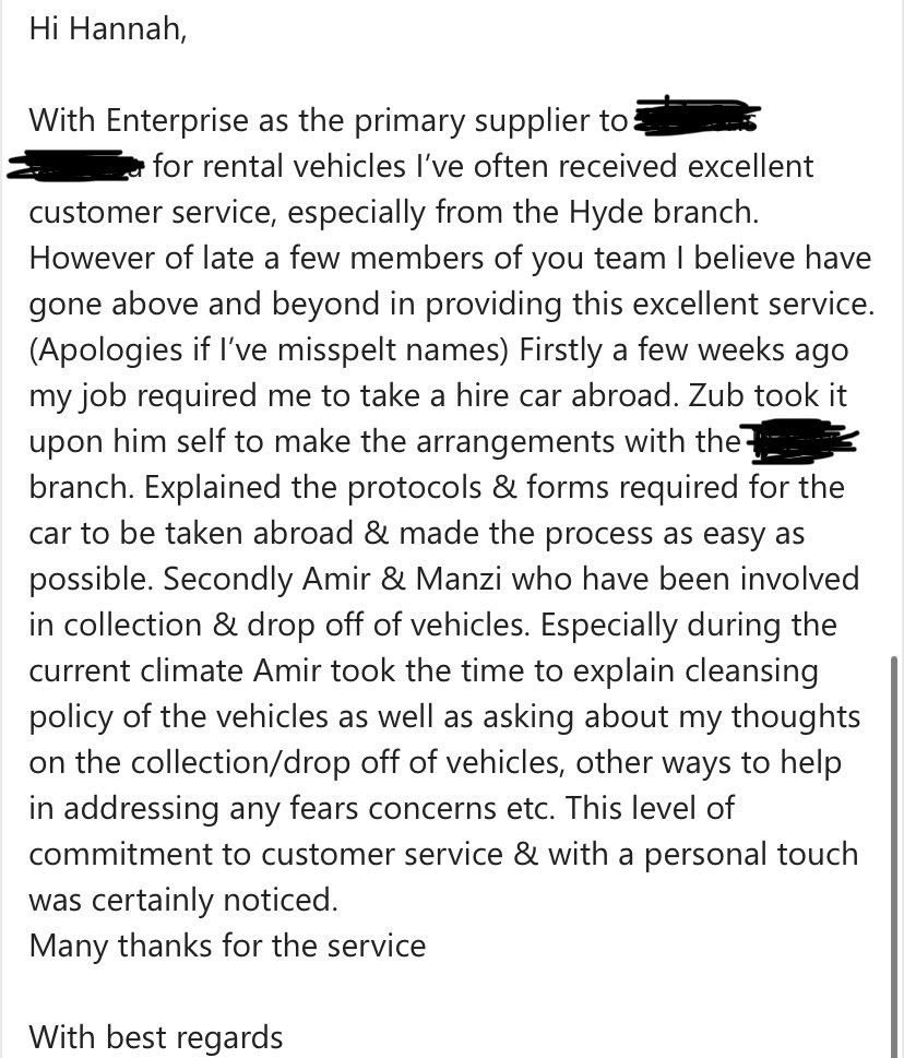 erac_hyde's tweet photo. Customer service is the most important part of our jobs; we strive to be the best at what we do 👏🏼 Well done to @amir_erac, Manzi and Zubair...your 5* service does not go unnoticed 🌟 #cleancarpledge #U348roadto100 @tom_coghill @kierancregan @gpincheshire @U3Development https://t.co/mwr3kZE9oe