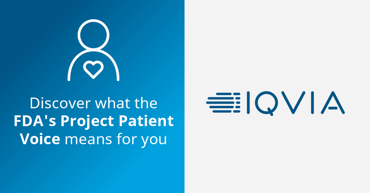 IQVIA_global's tweet photo. The @US_FDA #ProjectPatientVoice is a pilot initiative of a web-based public source of patient experience data that is accessible to patients, caregivers, and healthcare providers. Join our July 29 webinar to see what this means for your evidence strategy: https://t.co/rnK3EUci4K https://t.co/m50T4HGslf