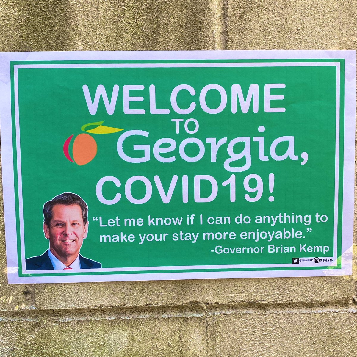 TheGoodLiars's tweet image. “Welcome to Georgia, Covid19!” signs are up in Atlanta.