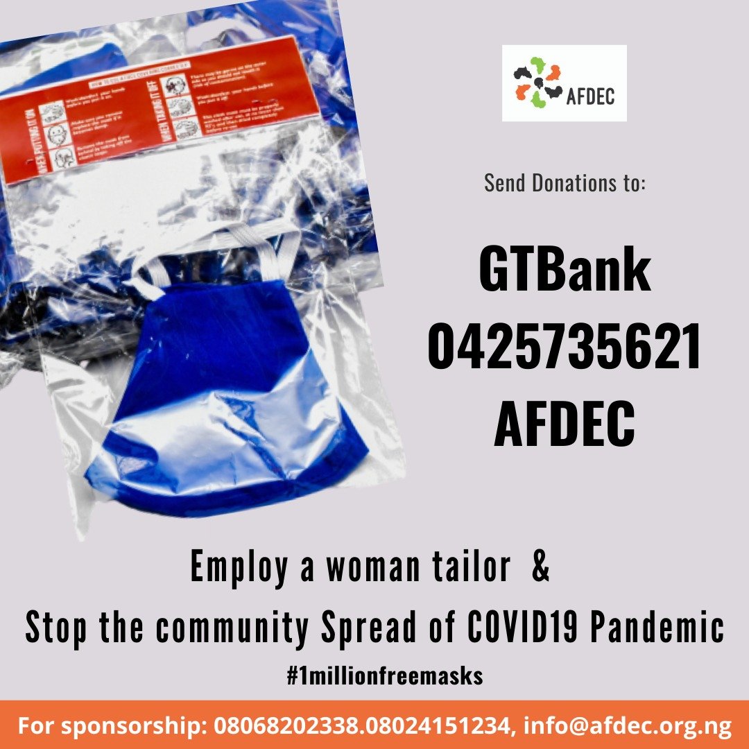 AFDEC1's tweet photo. Employ a woman tailor and stop the community spread of COVID-19 pandemic. .. I protect you, you protect other.... https://t.co/JKnUAtzQn6