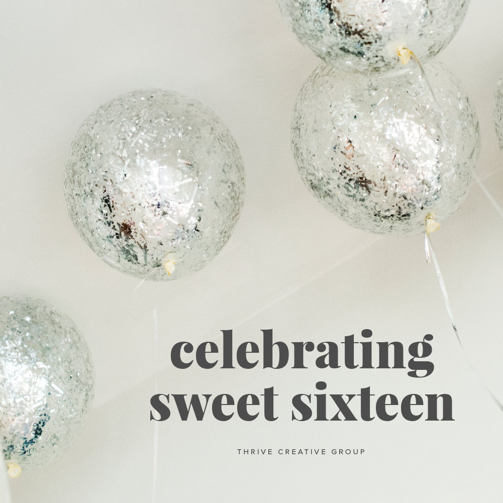 ThriveCreative's tweet photo. Today is a very special day for the #ThinkThrive team - our 16th anniversary! It's been super awesome to help small businesses grow & prosper since 2004. Look out world, Thrive Creative Group is officially old enough to drive a car! 🚗😆 #Sweet16 https://t.co/KYsylQvRXA