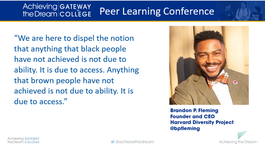 AchieveTheDream's tweet photo. "We have a responsibility as trailblazers to break down every barrier of opportunity, to shatter every glass cylinder, and blaze trails in spaces where we belong." -@bpfleming, #ATD_GatewayPLC https://t.co/yAndmE5U0c