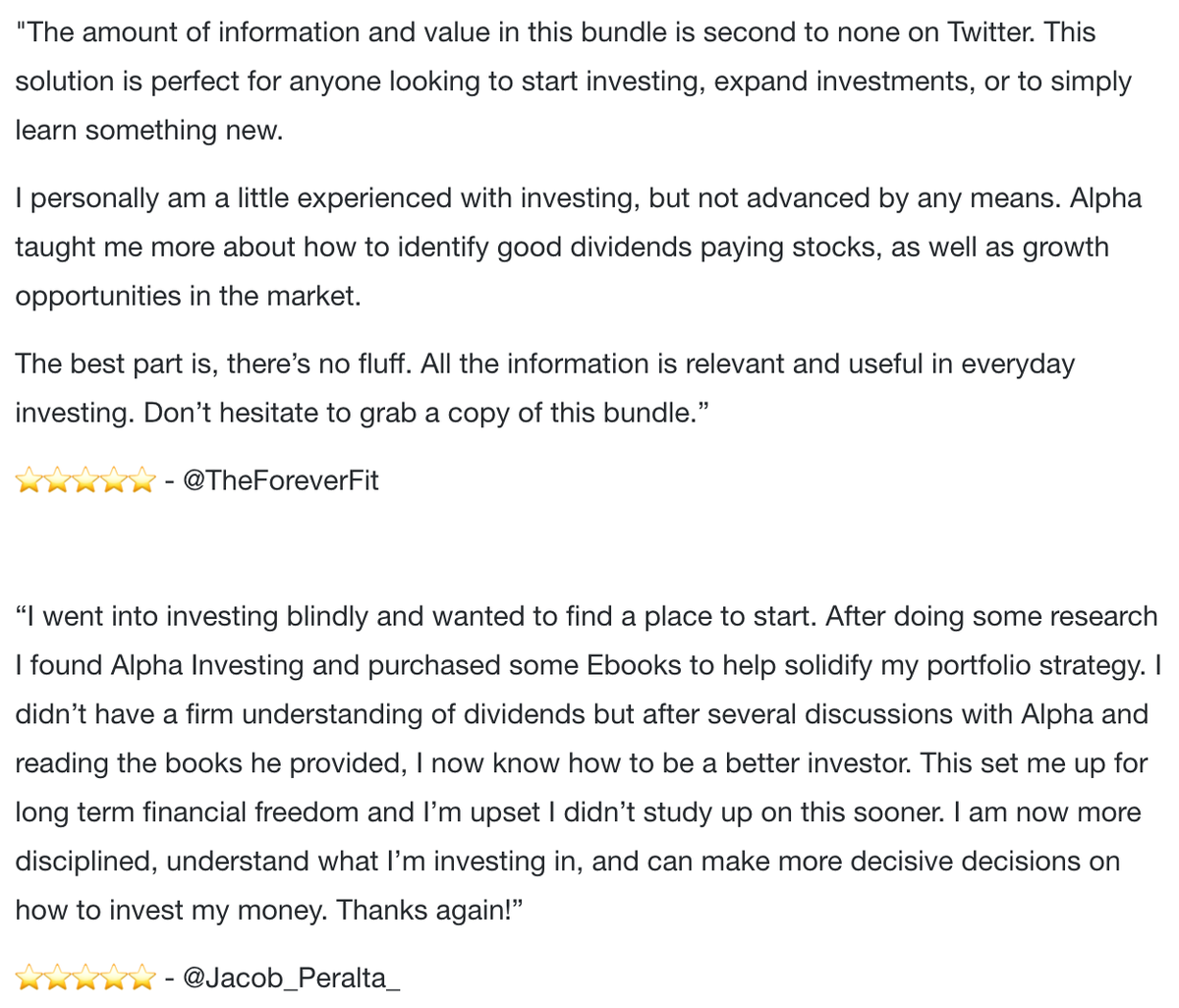 I’ve put together this stupid simple bundle that will have you growing your portfolio in no time.The response has been amazing! See for yourself...