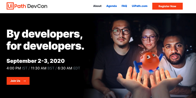 bpatrick001's tweet photo. Calling all #RPA Developers. @UiPath announced today  DevCon, an exclusive event by developers for developers. Sept 2-3. Register Now! And, consider joining HyperHack, our Pre-DevCon hackathon... https://t.co/3es2Dhcorw #AI #Hyperautomation https://t.co/3GP8l5KnpL