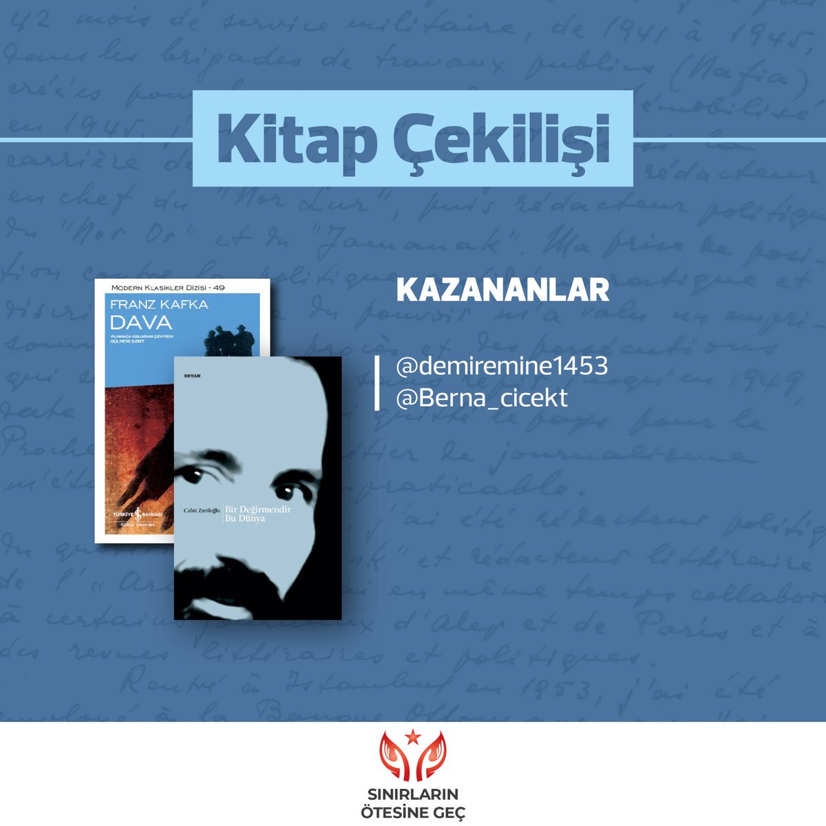 s_otesinegec's tweet photo. 📣ÇEKİLİŞ SONUCU AÇIKLANDI 📣

Kazananlar;
@demiremine1453
@Berna_cicekt
tebrik ederiz! Keyifli okumalar 😊

İletişim bilgilerinizi DM'den bekliyoruz. https://t.co/IuYJyZHexT