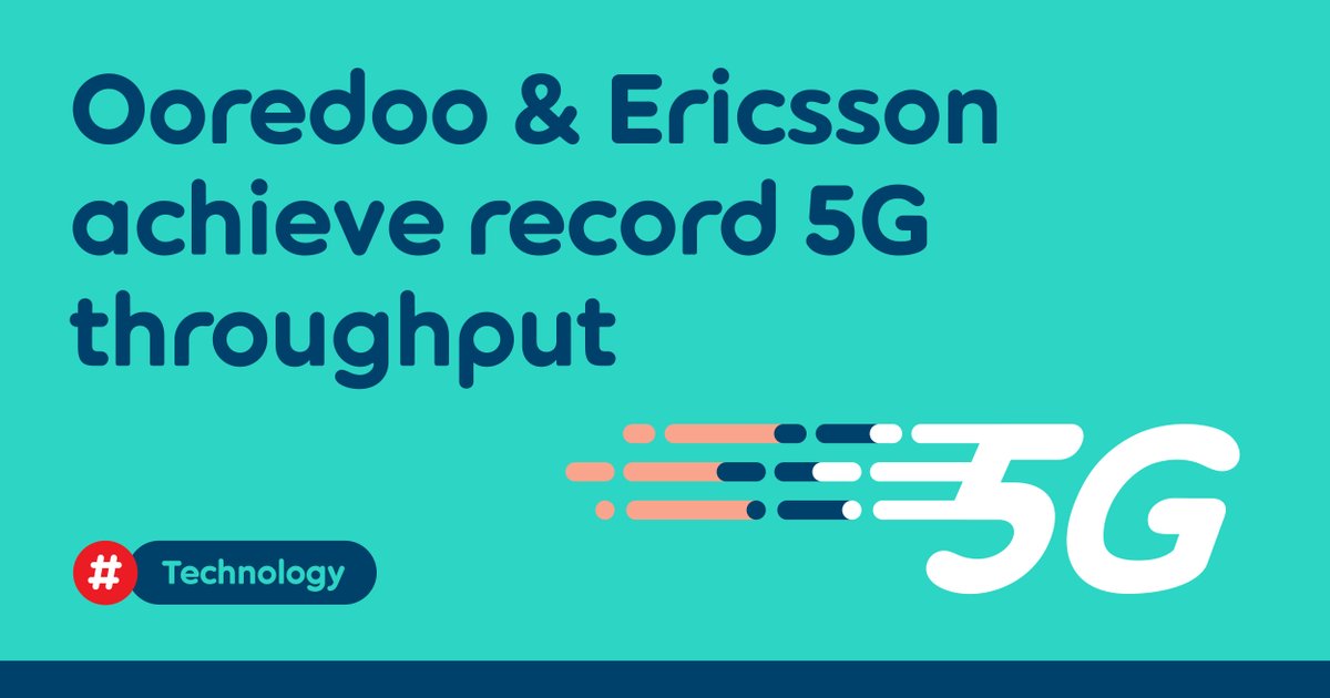 We’re excited to announce that Ooredoo, in partnership with technology giants Ericsson, has achieved a record system throughput of 4.2Gbps on the 200MHz band ⚡⚡⚡!
Read all about it: ore.do/z86kt