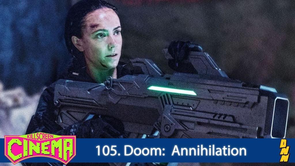 KillscreenPod's tweet photo. Killscreen Cinema releases another pandemic bonus episode, this time covering the direct-to-Netflix sequel nobody asked for, Doom: Annihilation, with our special guest comedian from out of NYC, @LBols!  https://t.co/LwthGWUCww https://t.co/gYvxFt38yN