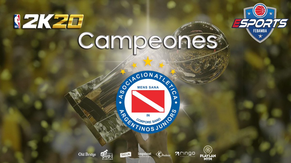 eSportsAAAJ's tweet photo. #AAAJ 🎮 CAMPEONES!!! #ElBichoVirtual se llevo el primer torneo organizado por @FEBAMBAok con una gran performance, terminando invicto. Felicitaciones a todos los jugadores. #VamosBicho #SemilleroDelMundo #eSports #NBA2K20 https://t.co/Bdo6pAHh96