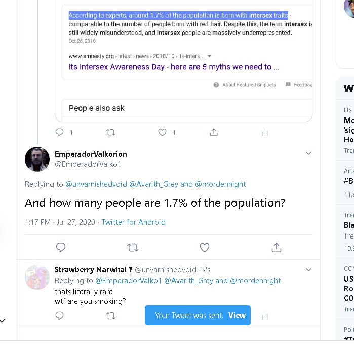 1.7% of the population isnt rare...apparently.intersex is a disorder or mutation not a 3rd sex...and also omg... he doesnt understand monkeys/apes but keeps calling us science deniers...wuti should have said gender is and isnt a social construct... better wording