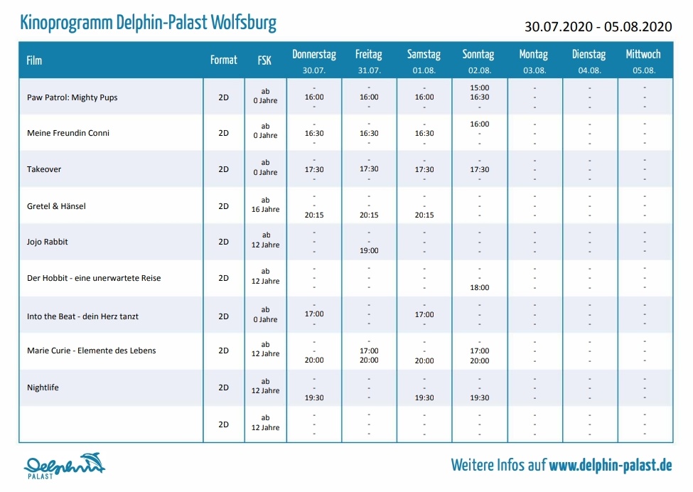 Hier für euch das Programm der kommenden Kino Woche :) Diese Woche neu bei uns: Into the Beat - dein Herz tanzt