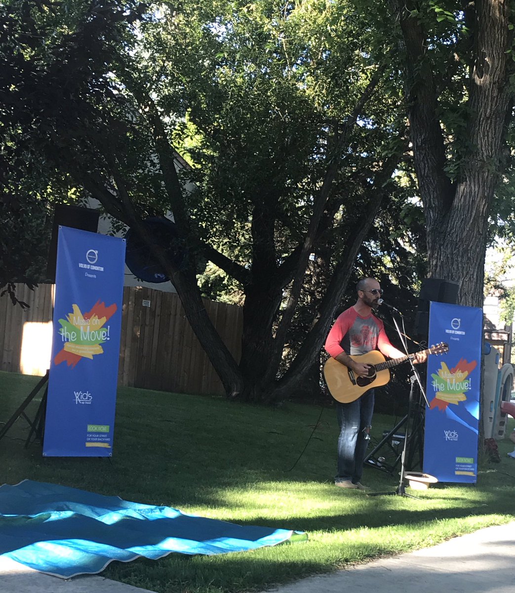 Enjoying a front yard concert with Danny Floyd Cole through <a href="/kidsupfrontYEG/">Kids Up Front Edmonton</a> <a href="/VolvoEdmonton/">Volvo Cars Edmonton</a> Music on the Move. A great opportunity to support local artists and bring music to our neighbourhoods.#yeg