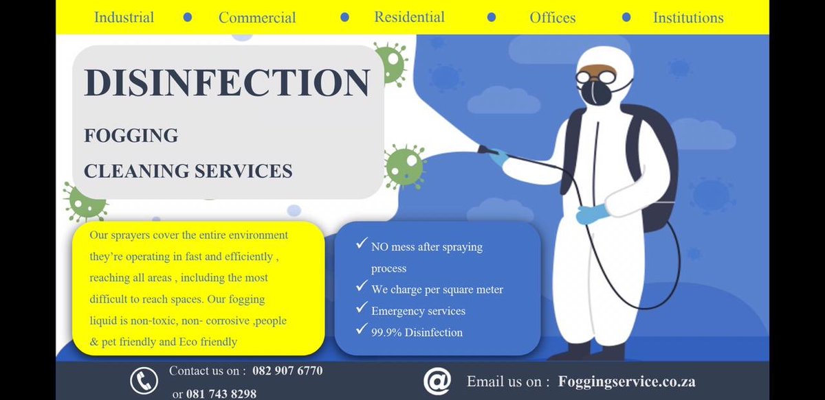 Mmaorena's tweet photo. Professional commercial cleaning and disinfection services.
Please contact: 0817438298 https://t.co/vDOITdvN9v