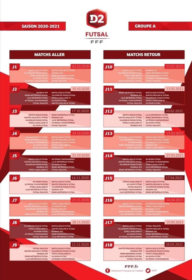 France_Futsal_c's tweet photo. #D2Futsal - Le calendrier des matches des Groupes A et B est enfin disponible ! @FFF https://t.co/PLANtLxr36