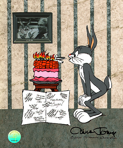 Happy 80th birthday, Bugs Bunny! #BugsBunny80 #chuckjones #birthday #carrotcake #onegrayhare