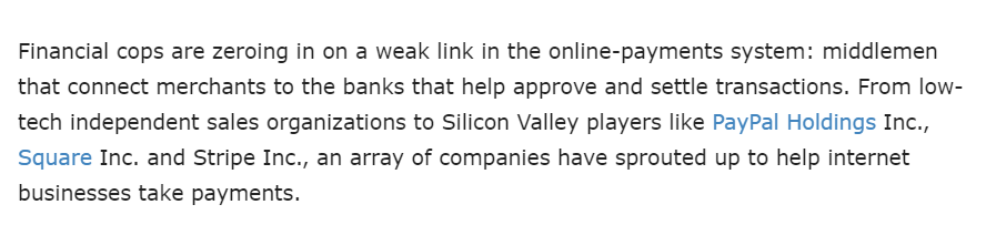 Of course, the weak link are '3rd party' processors who handle e-commerce from small time players to  #SiliconValleyOligarchs.This was the business of  #Wirecard who managed to disappear more than $2B in this business until they collapsed under scrutiny several weeks ago.