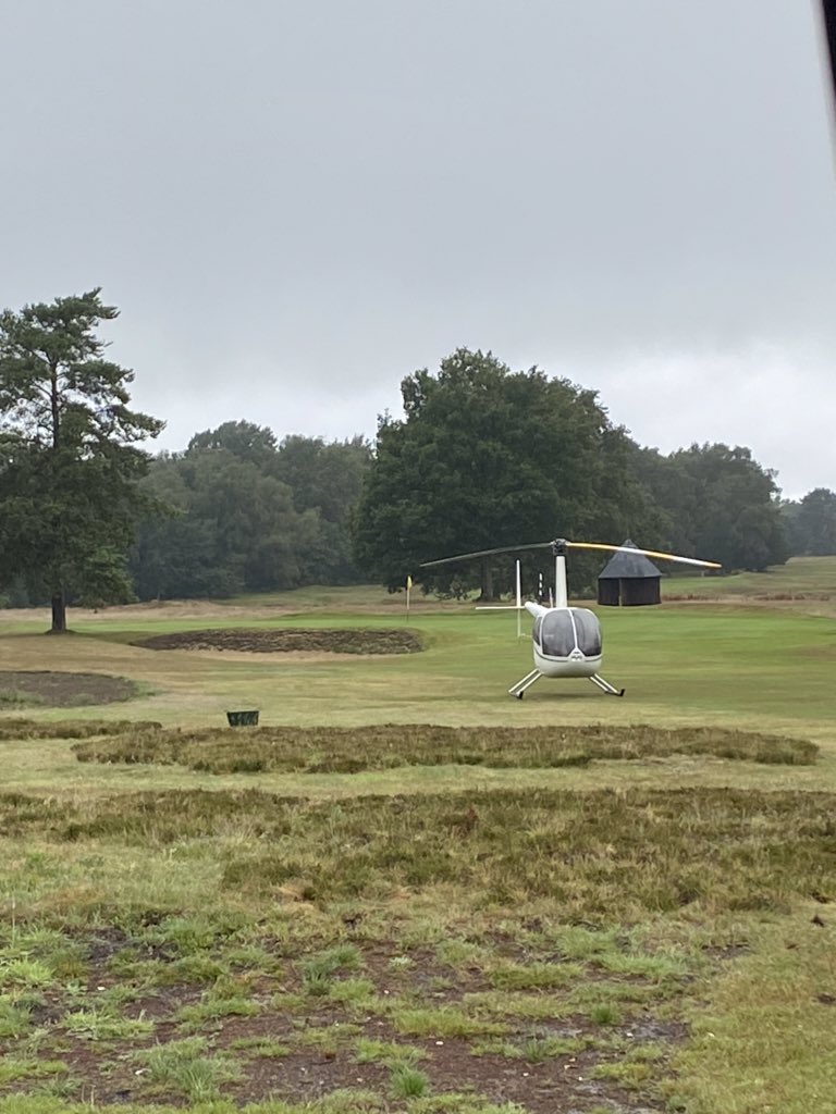 SomersetRichard's tweet photo. Family fourball on the Old Course at @waltonheath_gc this afternoon.  All was in top order, save for the 9th hole being unplayable due to a temporary immovable obstruction.  Here’s hoping the visitors who dropped in due to the bad weather had a safe onward trip to Suffolk. https://t.co/QmDzvizTRn